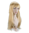 Cheveux blonds, longs et lisses
