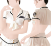Tenue cosplay policière blanche (jupette, brassière police, string)