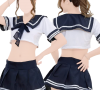 Tenue écolière bleue foncée (jupette, brassière, string)