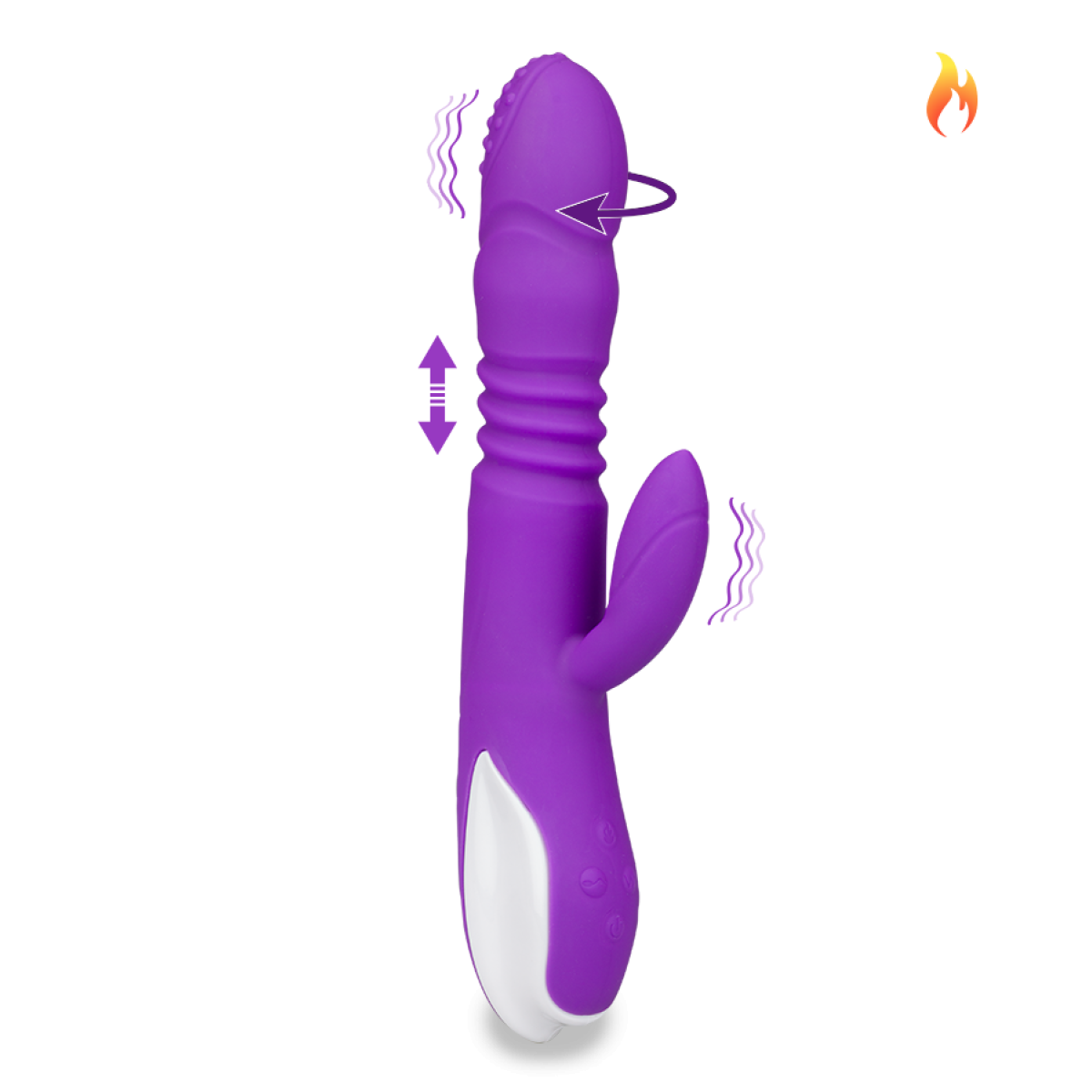Vibro Vibromasseur rabbit va-et-vient rotatif et chauffant Hermann