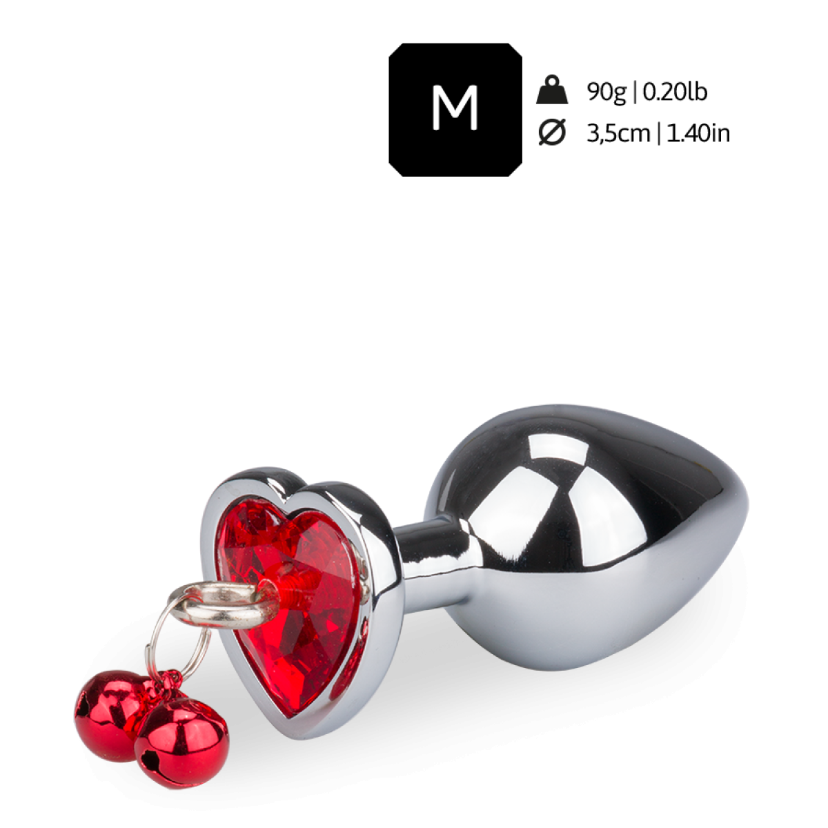 Plug Anal Métal Rosebud Avec Grelots En Forme De Cœur - LOVE AND VIBES - Aluminium