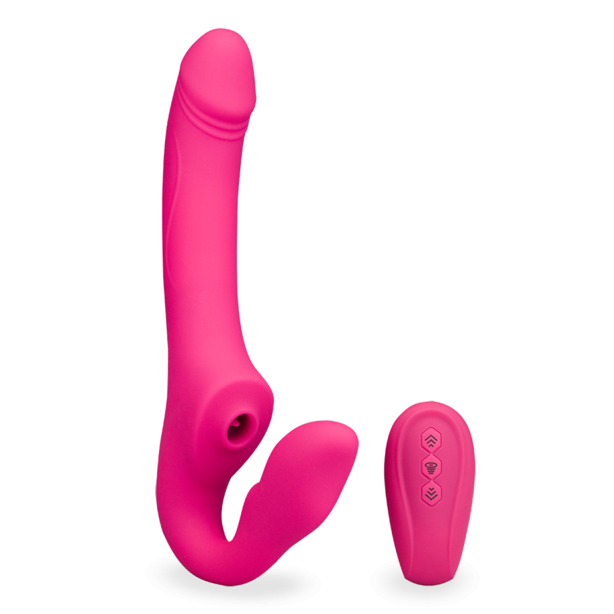 Strap-on vibrant avec stimulateur de clitoris Together