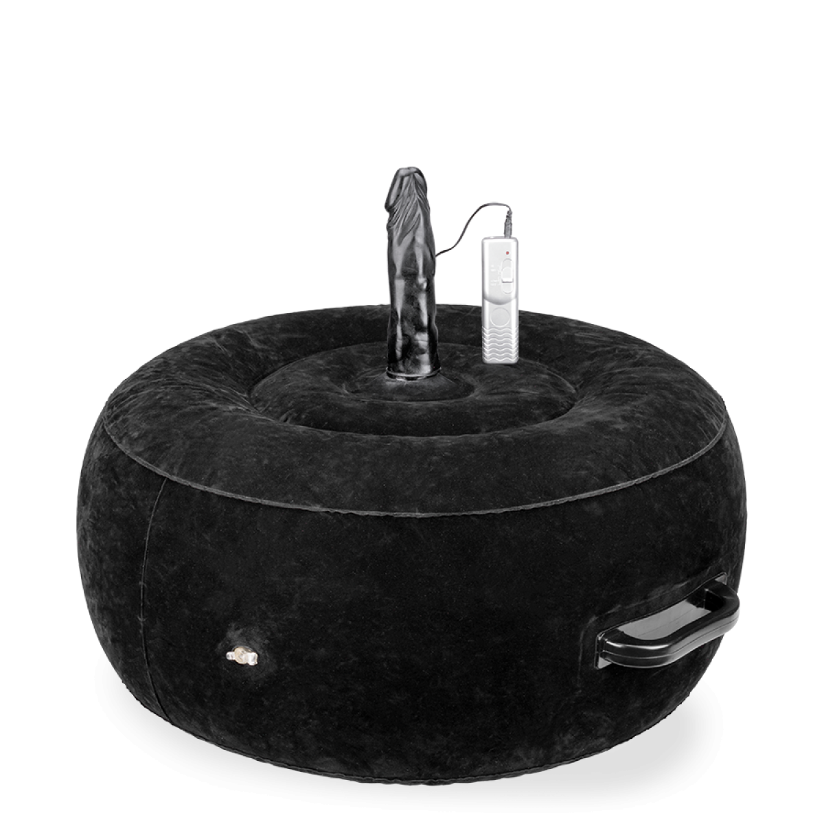 Coussin gonflable rond avec gode vibrant Crazy Rider gode vaginal ou anal homme ou femme - Noir