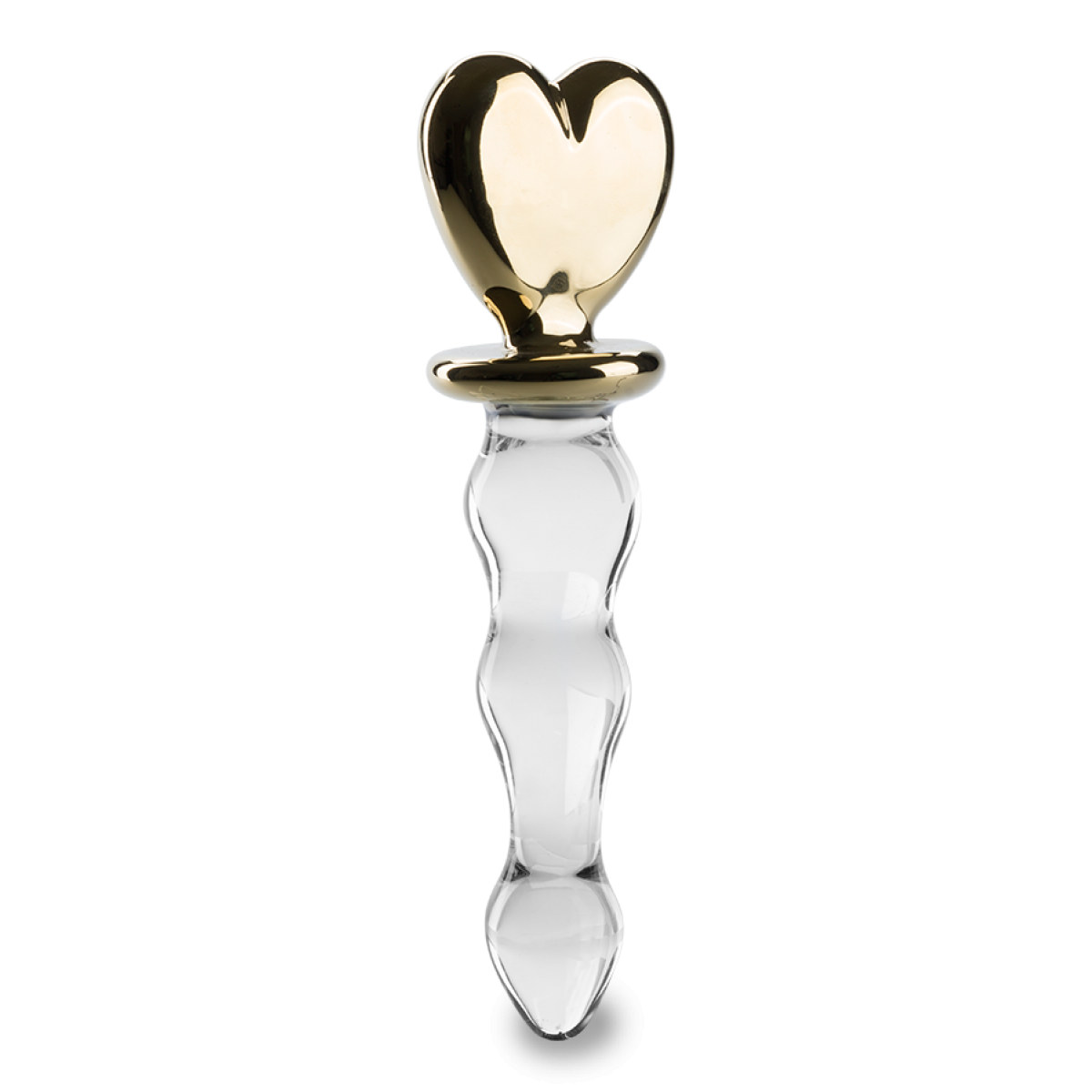 Gode godemichet en verre Golden Heart gode vaginal ou anal homme ou femme -