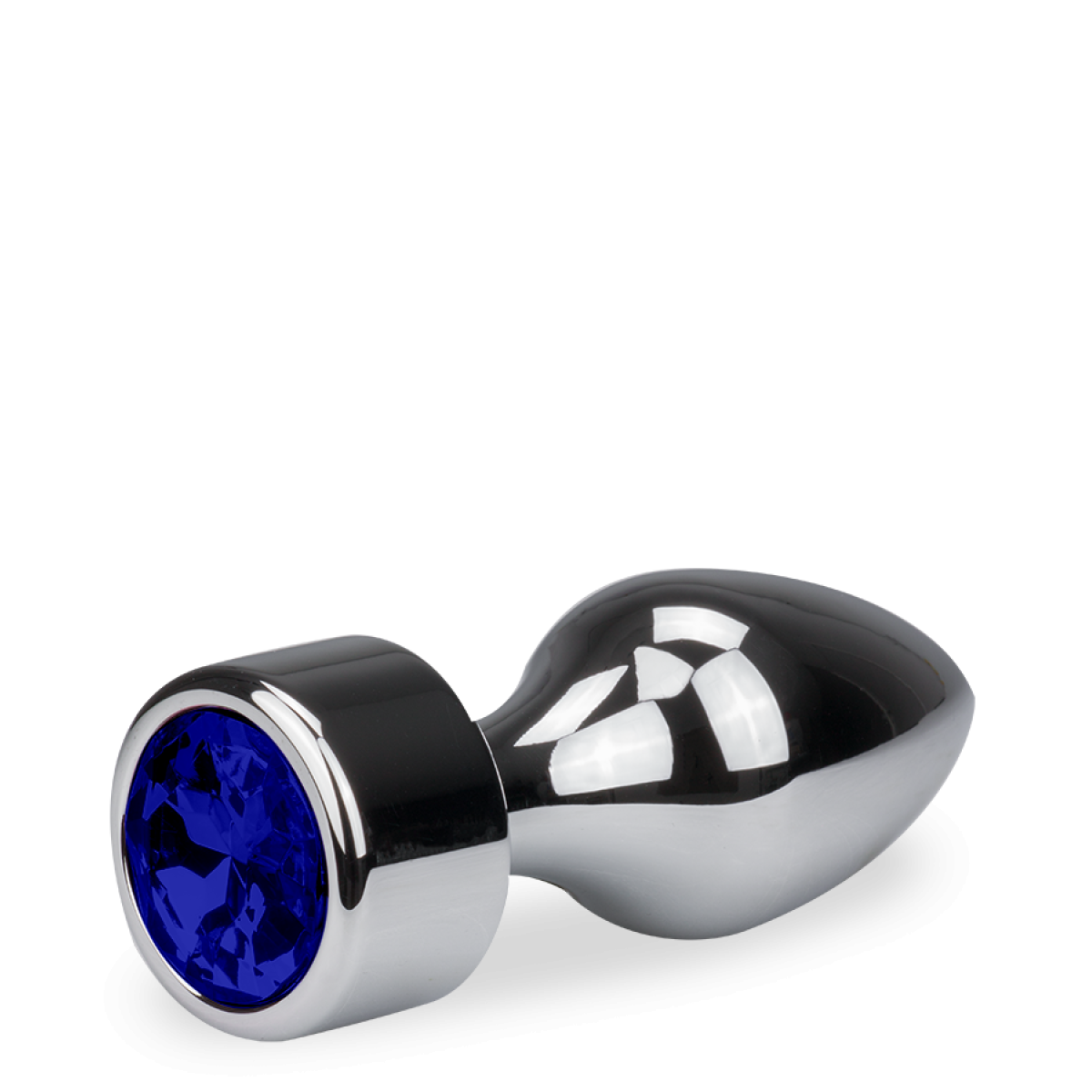 Plug Anal Rosebud En Acier Inoxydable Bleu - Taille M (80x35 Mm) - Neuf Avec Pochette
