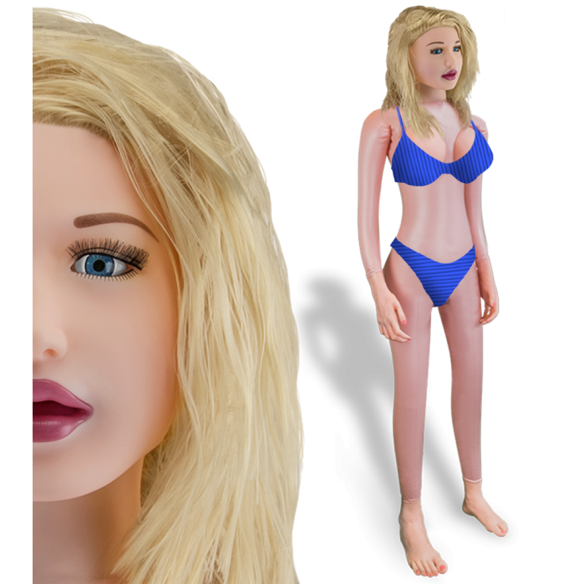 Poupée gonflable blonde anus vagin