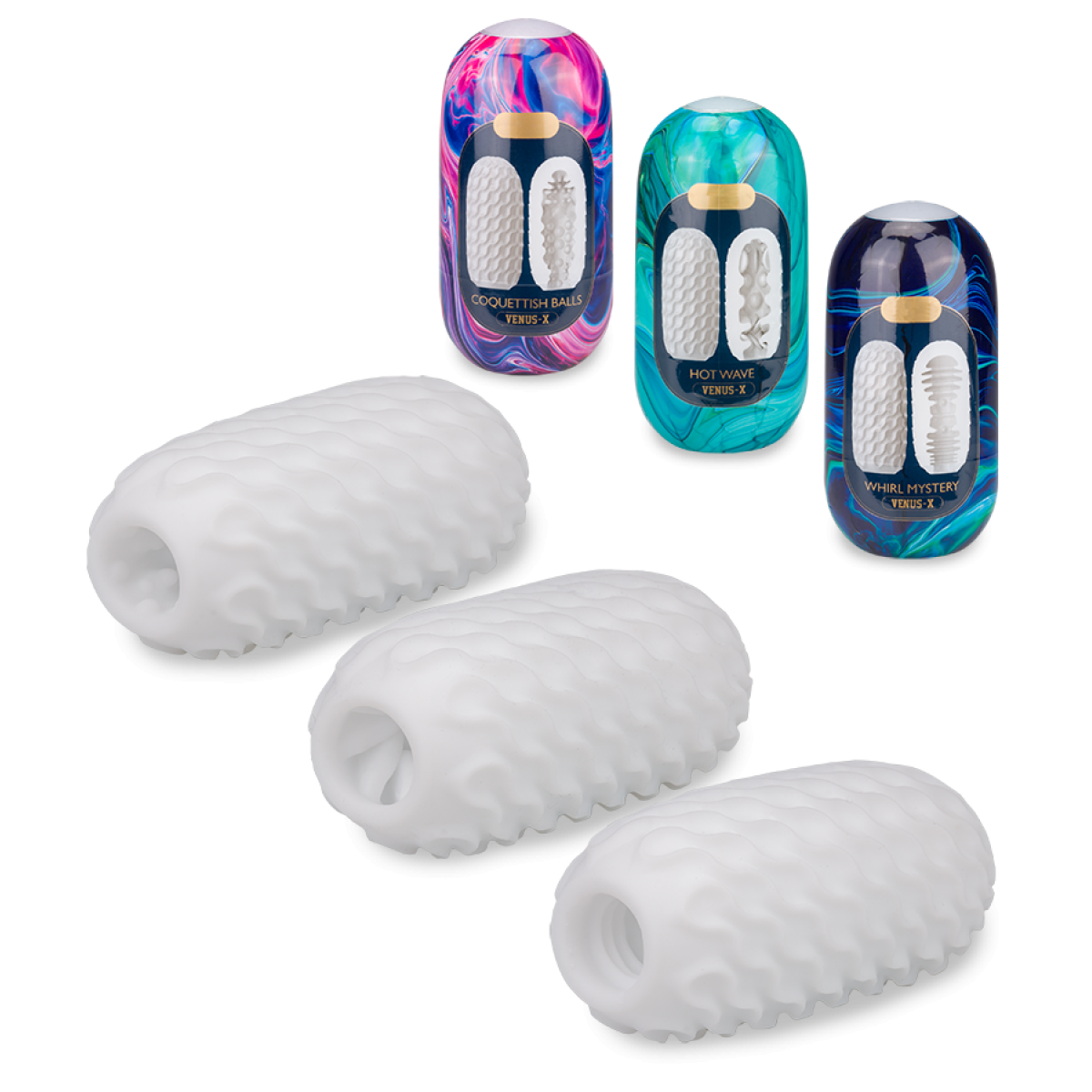 Set de 3 œufs masturbateurs taille L