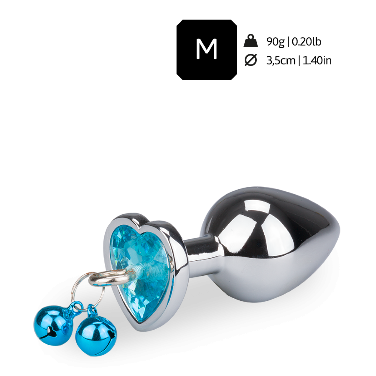 Plug Anal Métal LOVE AND VIBES - Aluminium Rosebud Grelots Coeur - Neuf - Réf RY-014-A-ZB-LV4