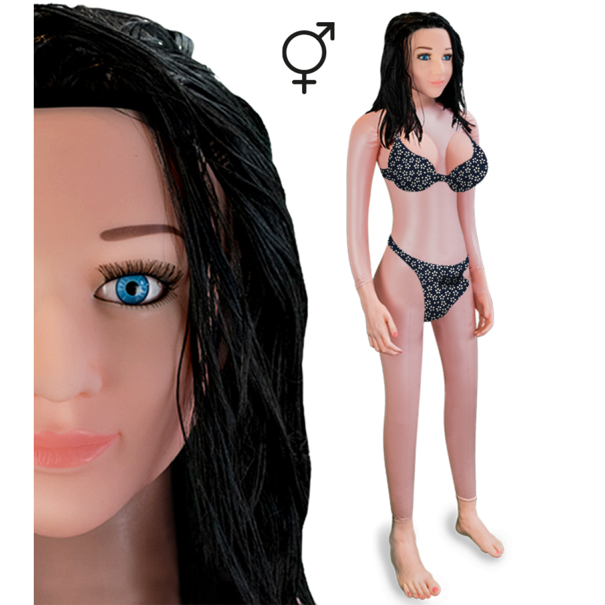 Poupée gonflable tran brune vagin pénis anus Morgan