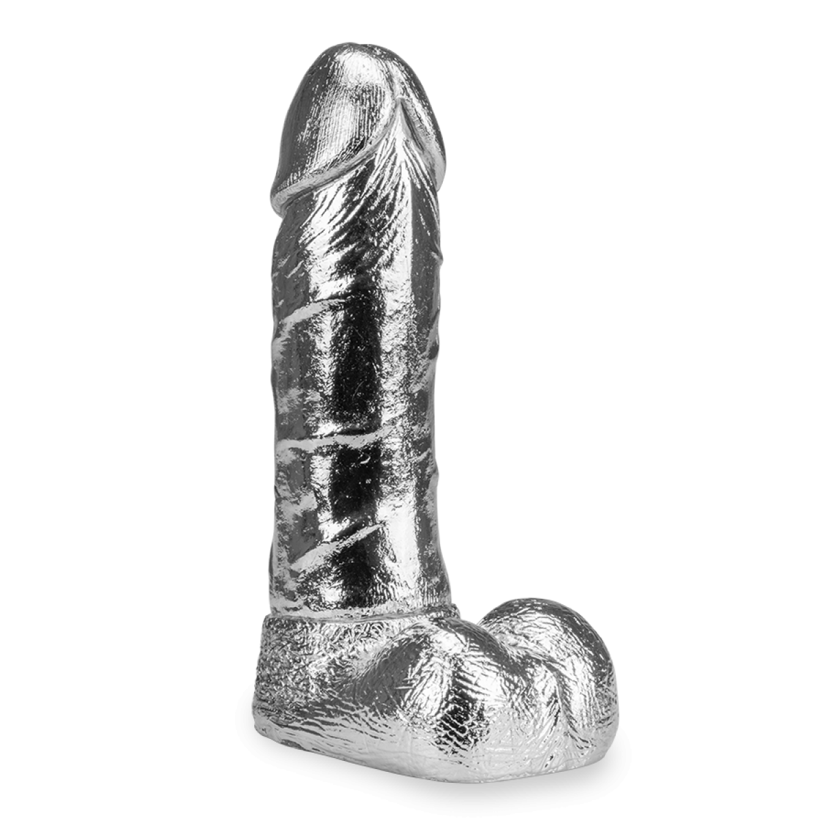Gode godemichet réaliste en métal Rocky gode vaginal ou anal homme ou femme - Argent