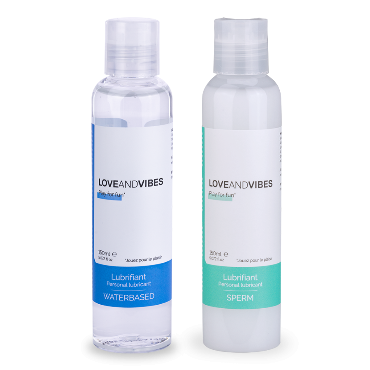 Duo de lubrifiants LOVE AND VIBES Sensation et Sperm 150ml