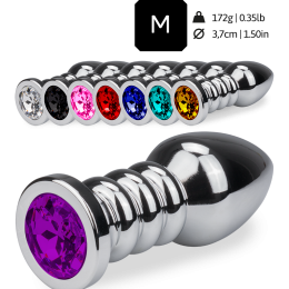 Plug Anal Annelé XL En Métal (aluminium) - Marque Love And Vibes - 8 Coloris Au Choix
